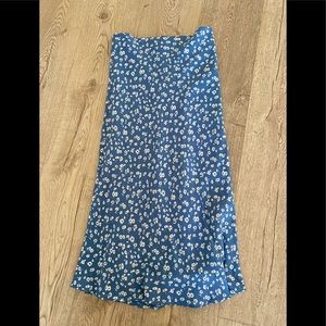 RAILS London Print Midi Skirt In Blue Daisies